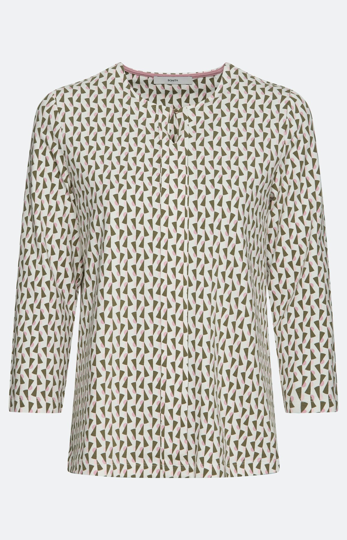 Shirt met minimal-print, kaki