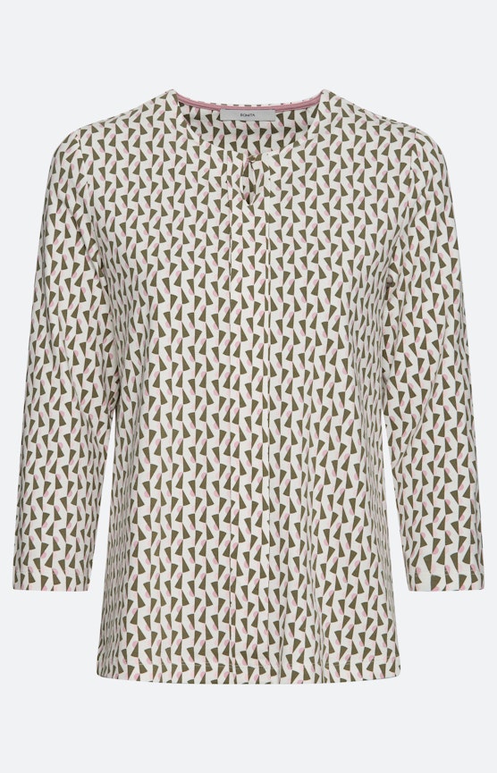 Shirt met minimal-print, kaki