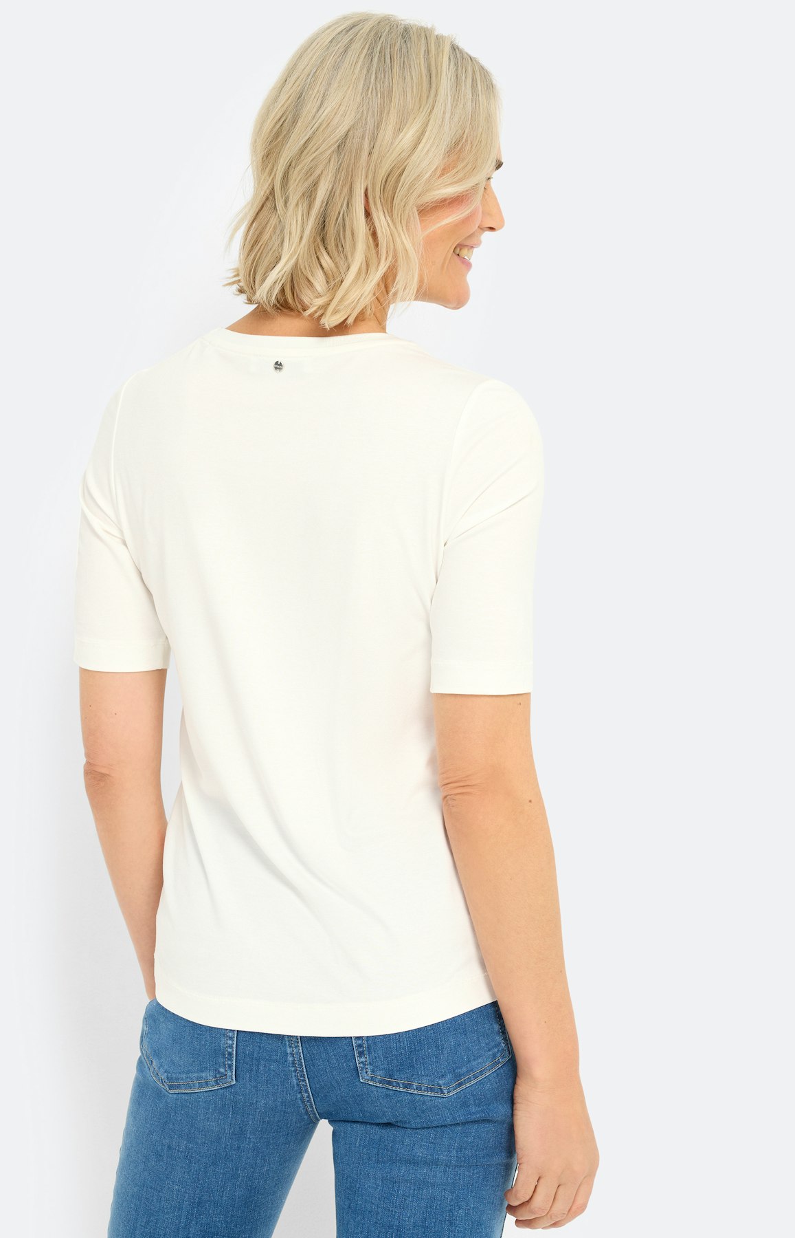 T-shirt met gebloemde frontprint, kaki