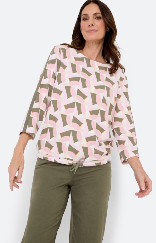 Sweatshirt met print all-over, lichtroze