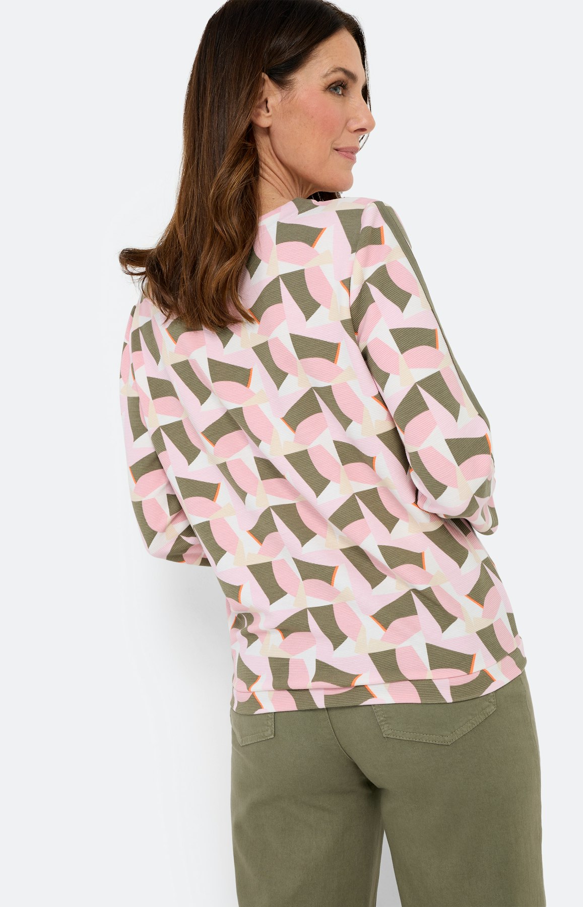 Sweatshirt met print all-over, lichtroze