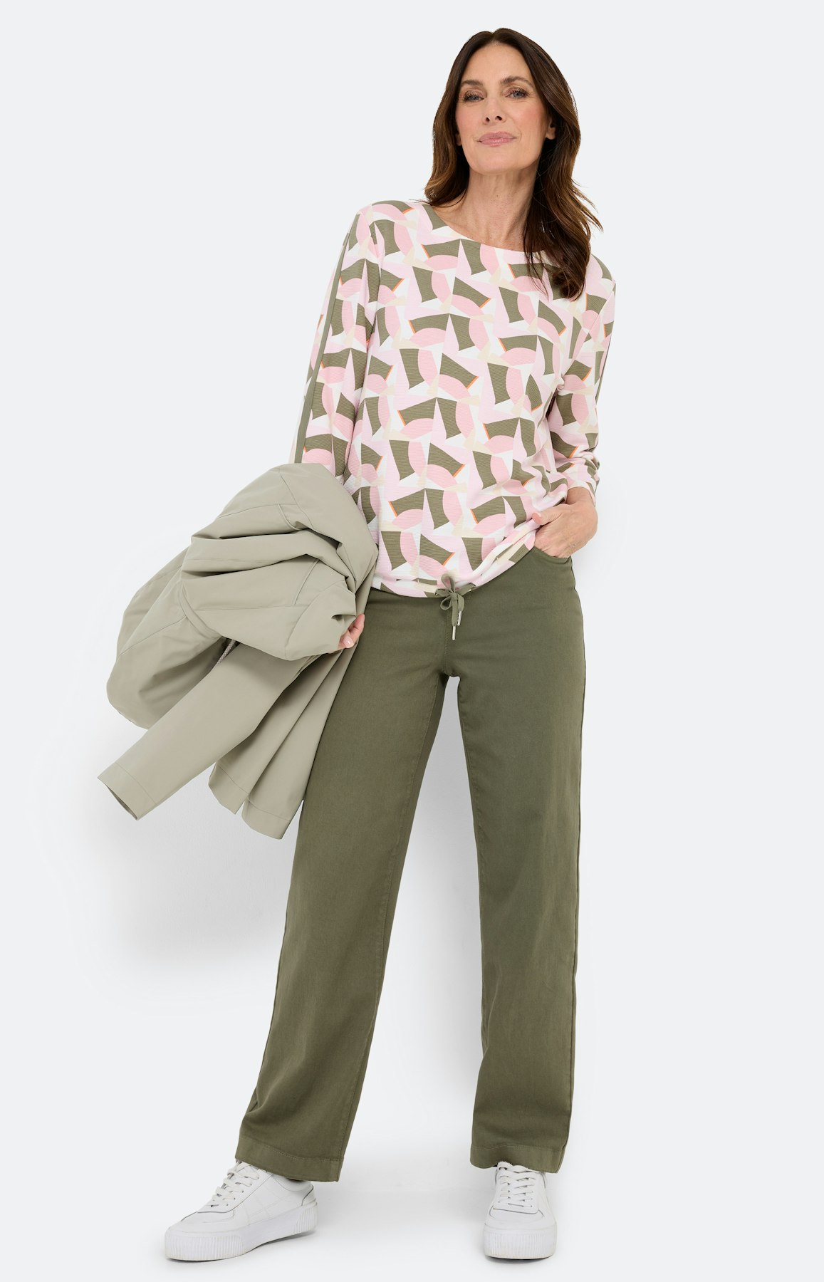 Sweatshirt met print all-over, lichtroze