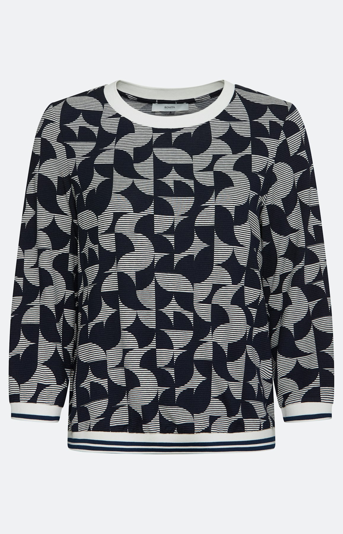 Shirt met abstracte print, marine