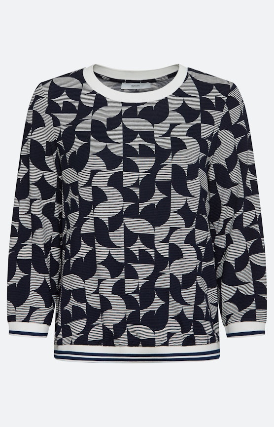 Shirt met abstracte print, marine