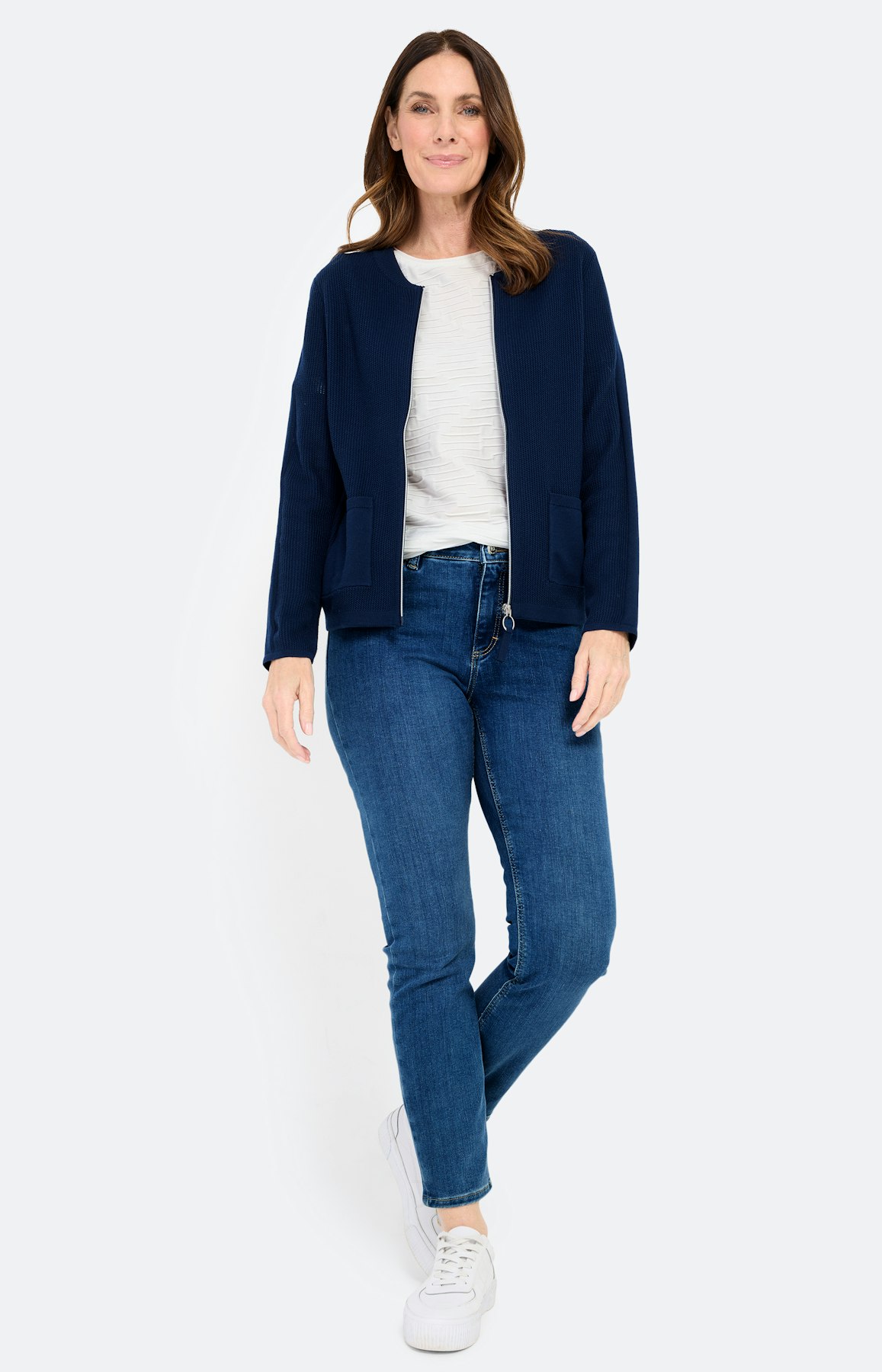 Vest met een rits, marine