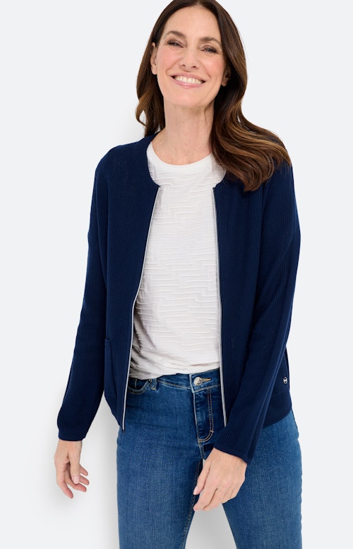 Vest met een rits, marine