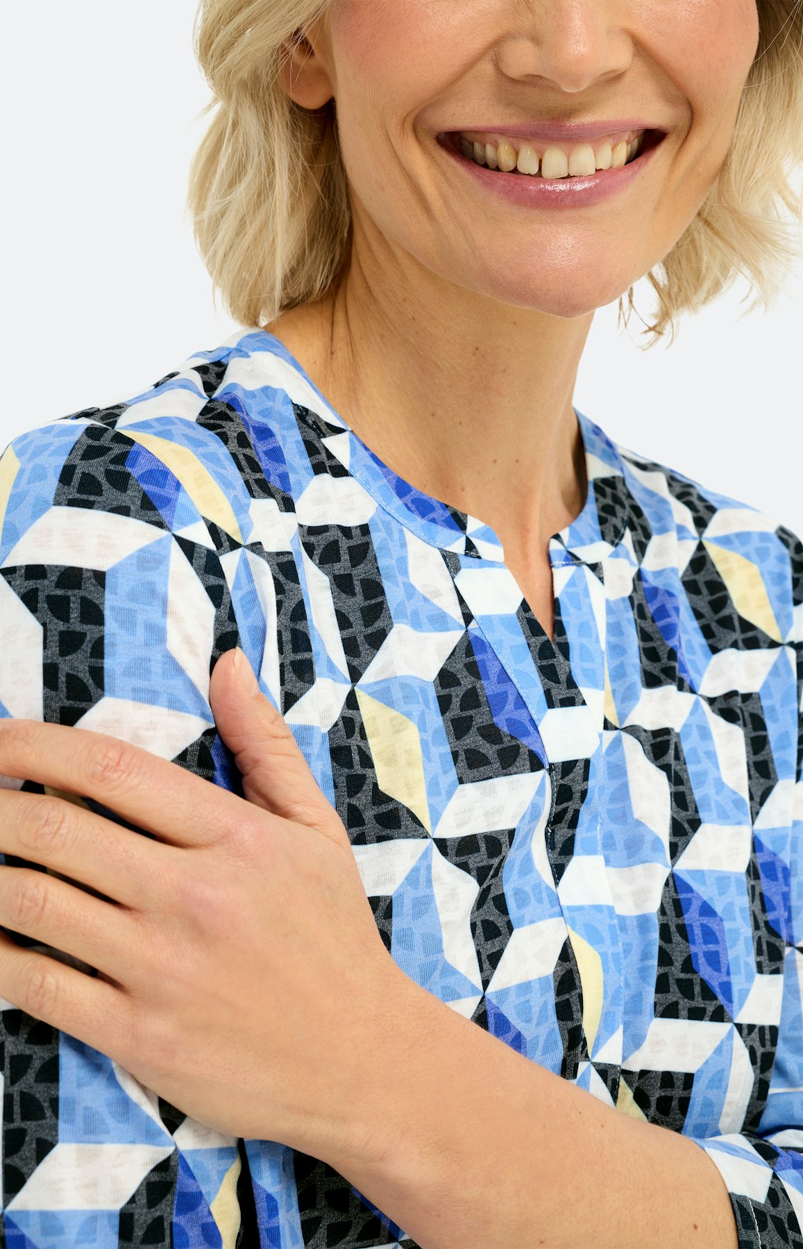 Shirt met etskanteffect, blauw