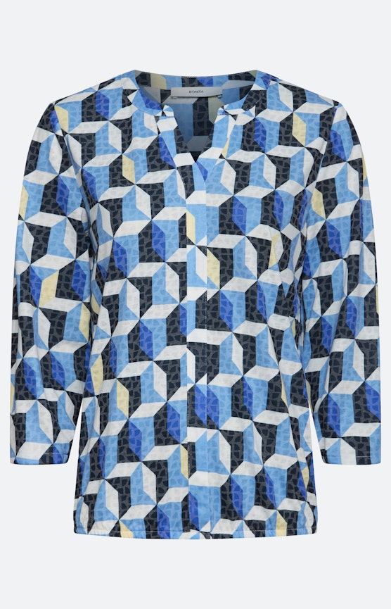 Shirt met etskanteffect, blauw