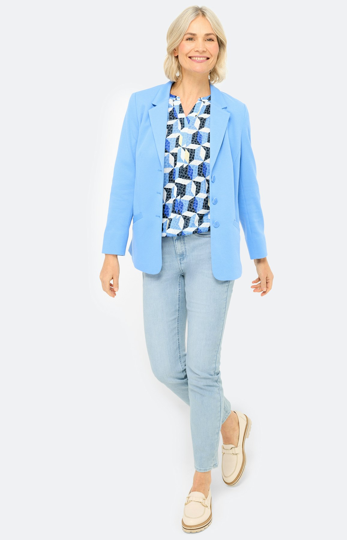 Shirt met etskanteffect, blauw