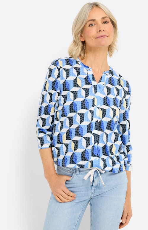 Shirt met etskanteffect, blauw