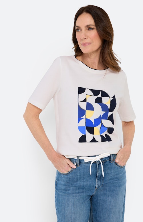 T-shirt met frontprint, wit