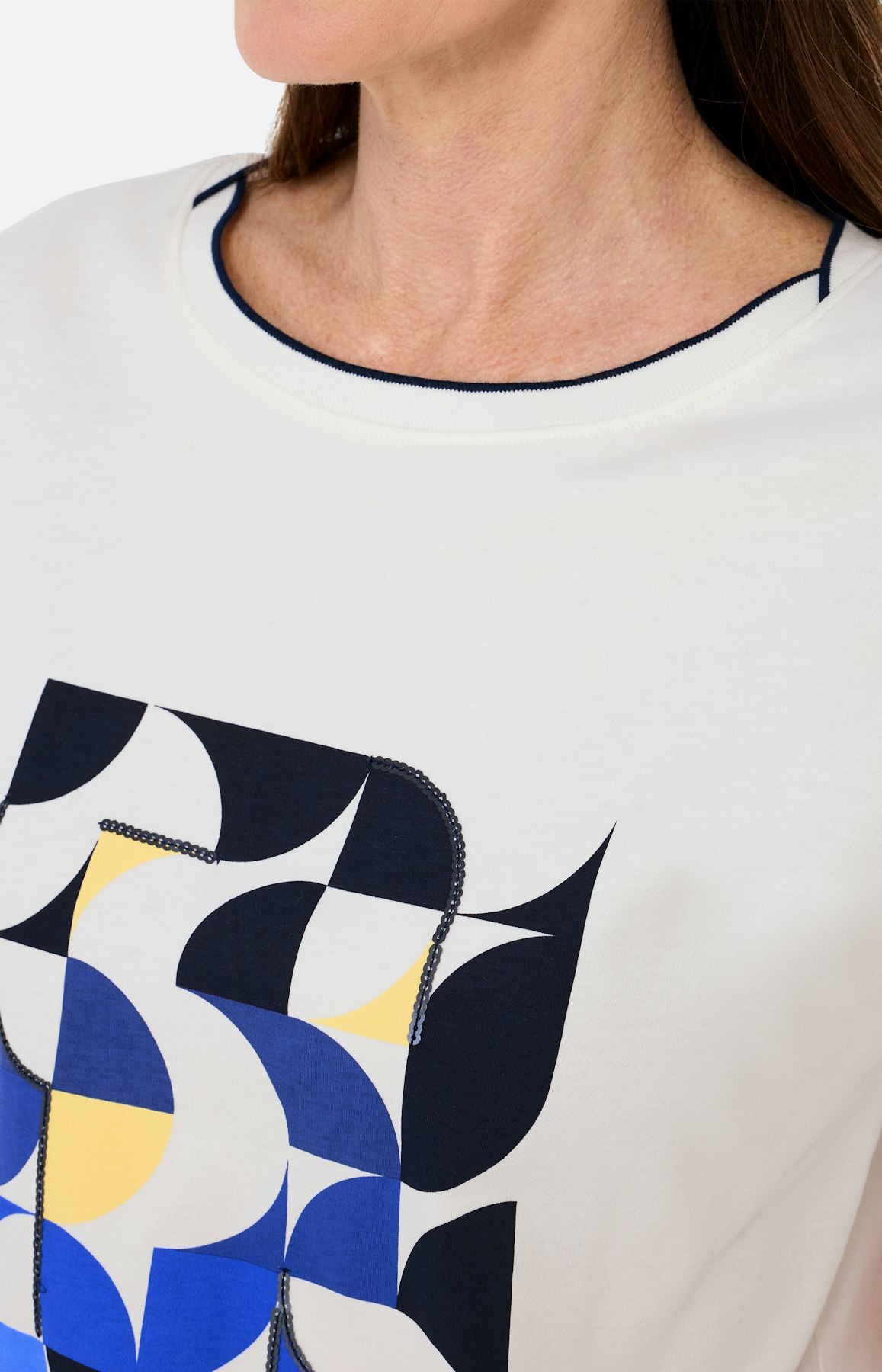 T-shirt met frontprint, wit