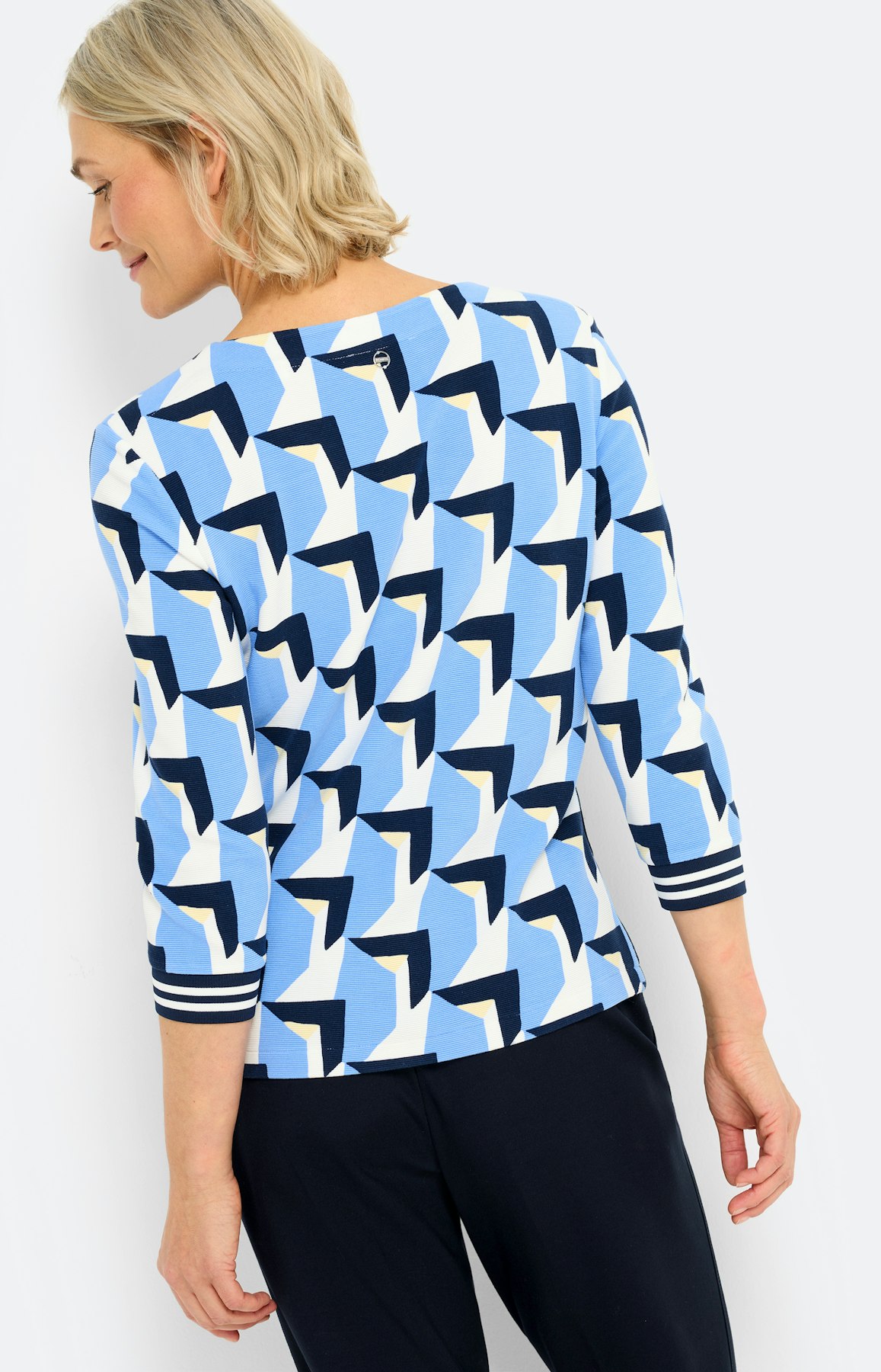 Sweatshirt, print all-over, middenblauw