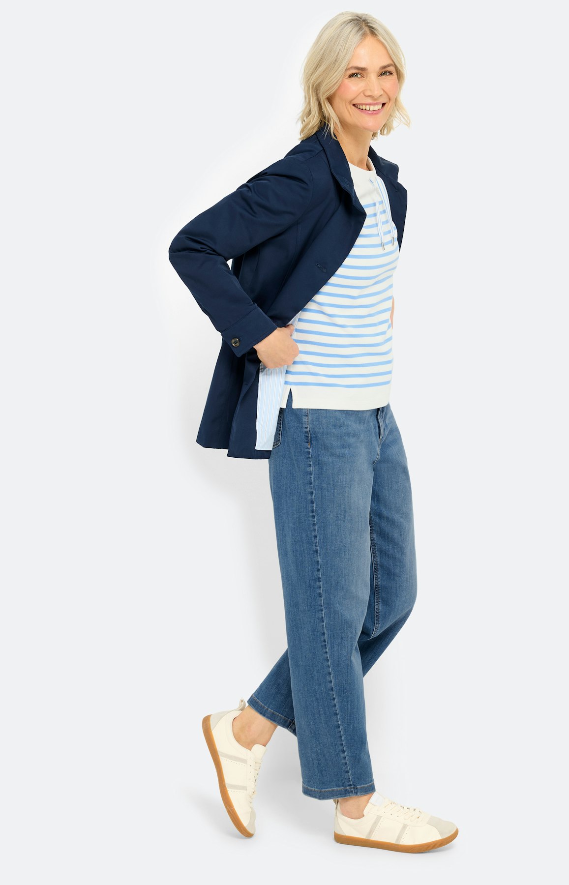 Sweatshirt met rijgkoord, wit