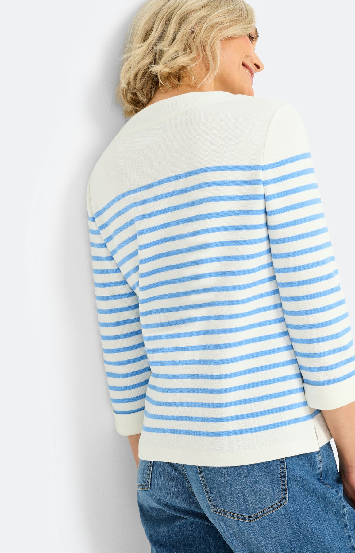 Sweatshirt met rijgkoord, wit