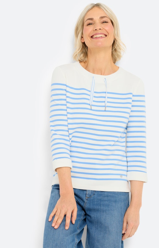 Sweatshirt met rijgkoord, wit