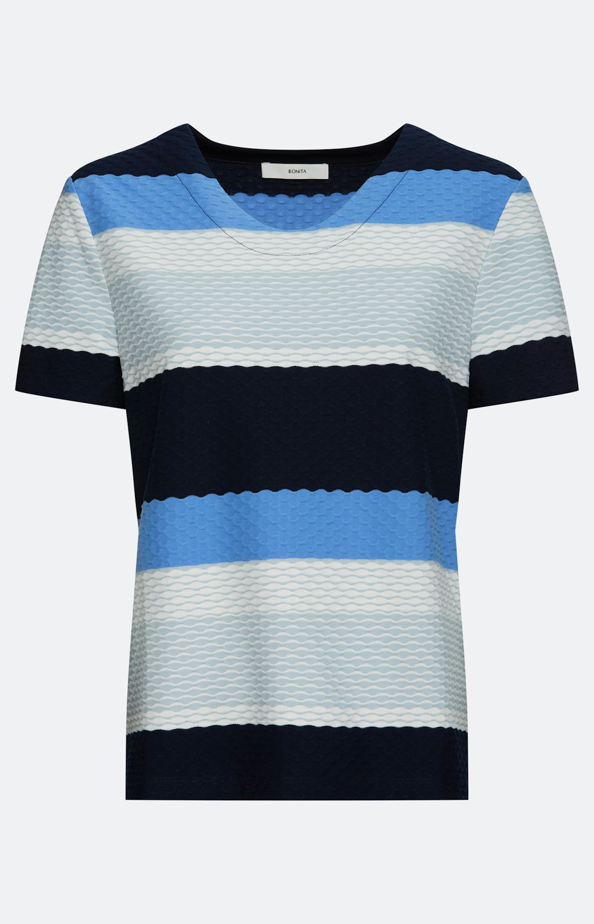 T-shirt met golfstructuur, marine