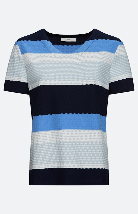 T-shirt met golfstructuur, marine