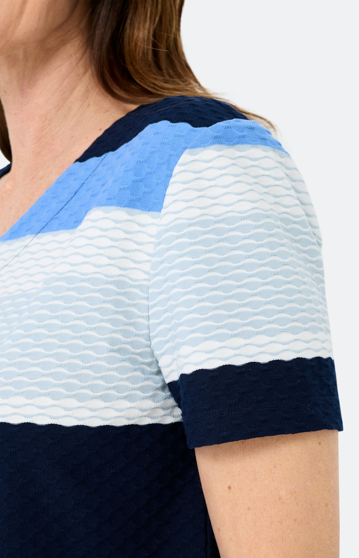 T-shirt met golfstructuur, marine