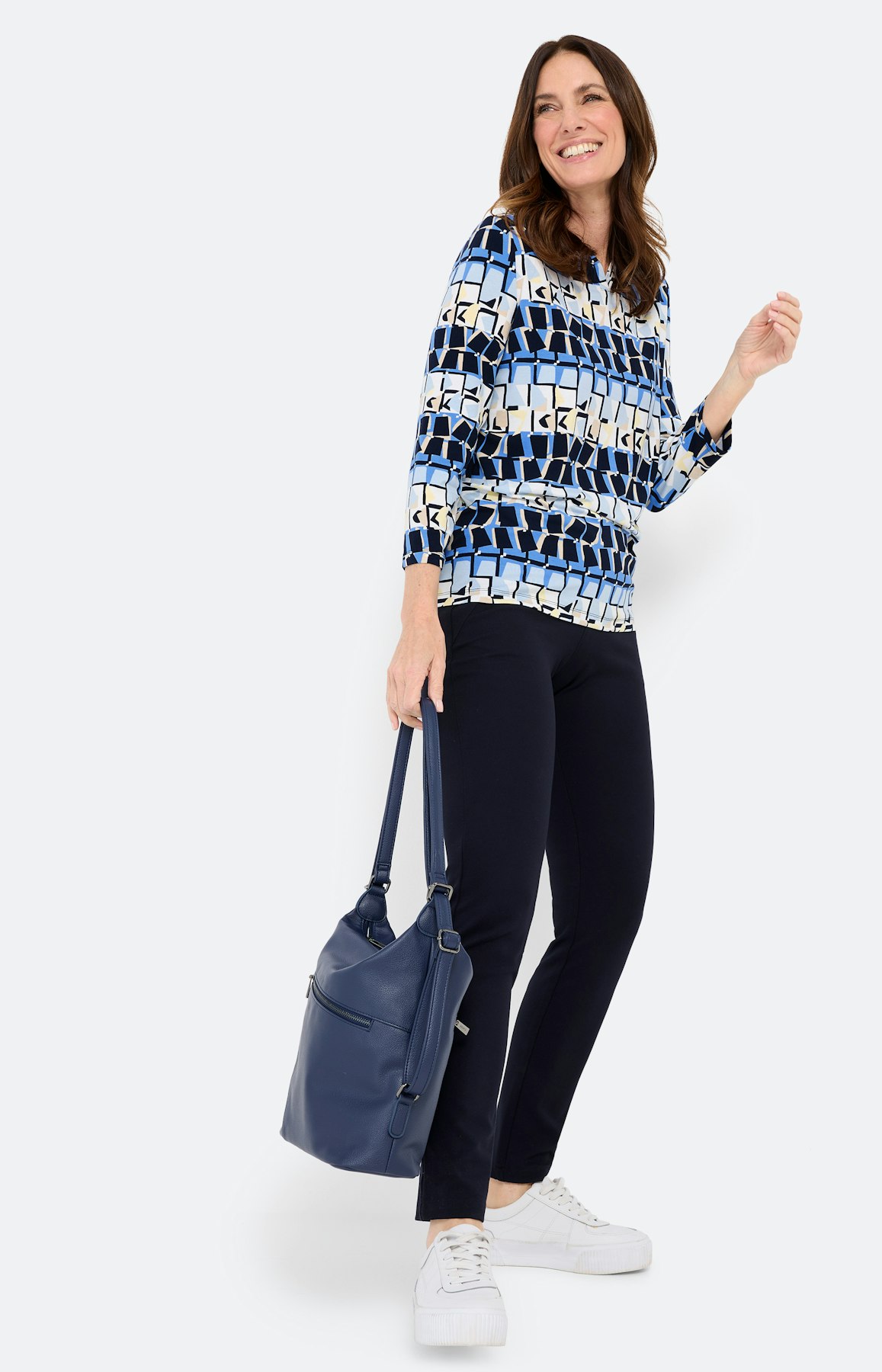 Shirt met all-over-print, marine