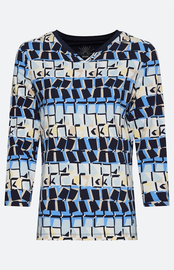 Shirt met all-over-print, marine