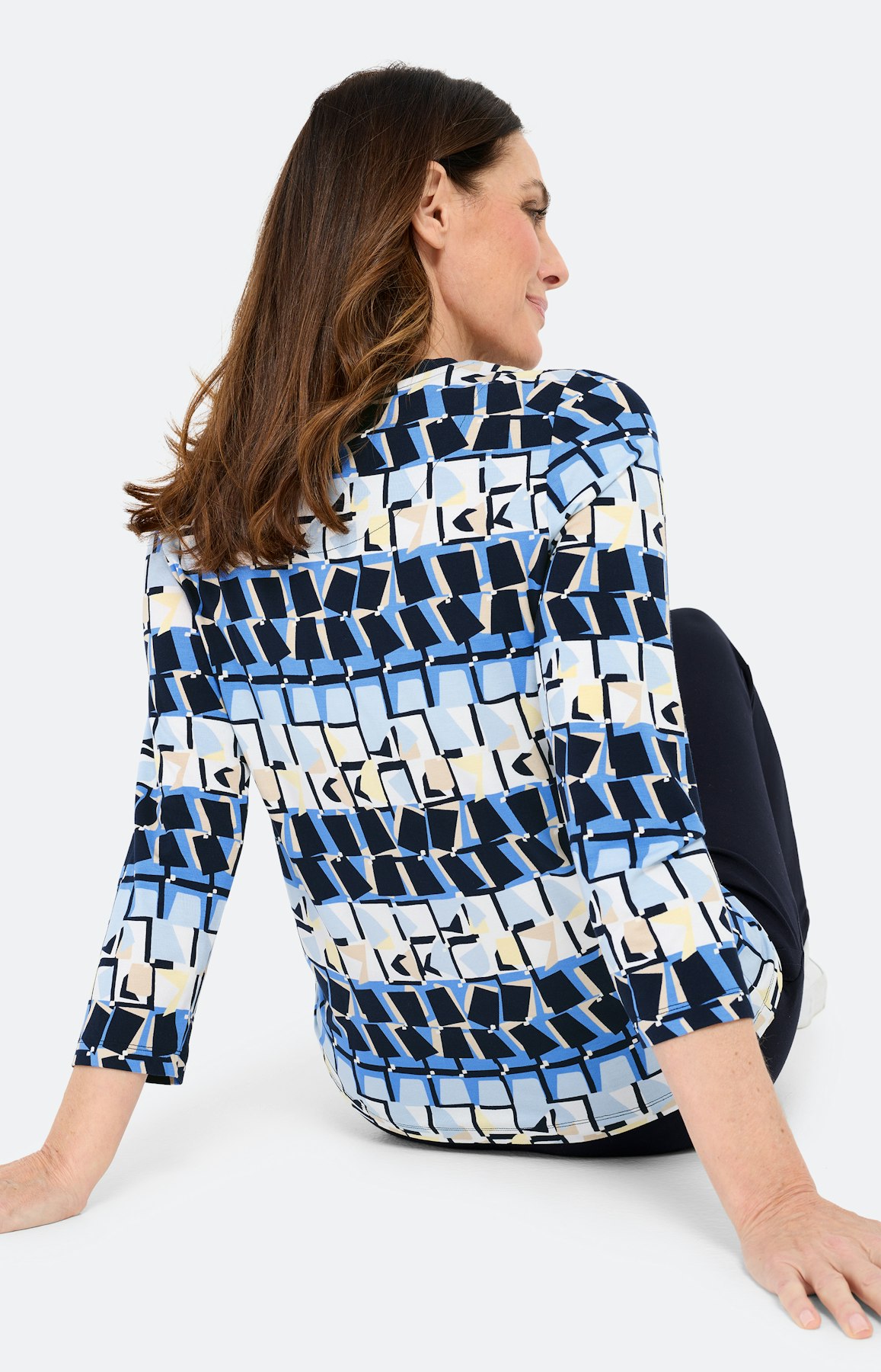 Shirt met all-over-print, marine
