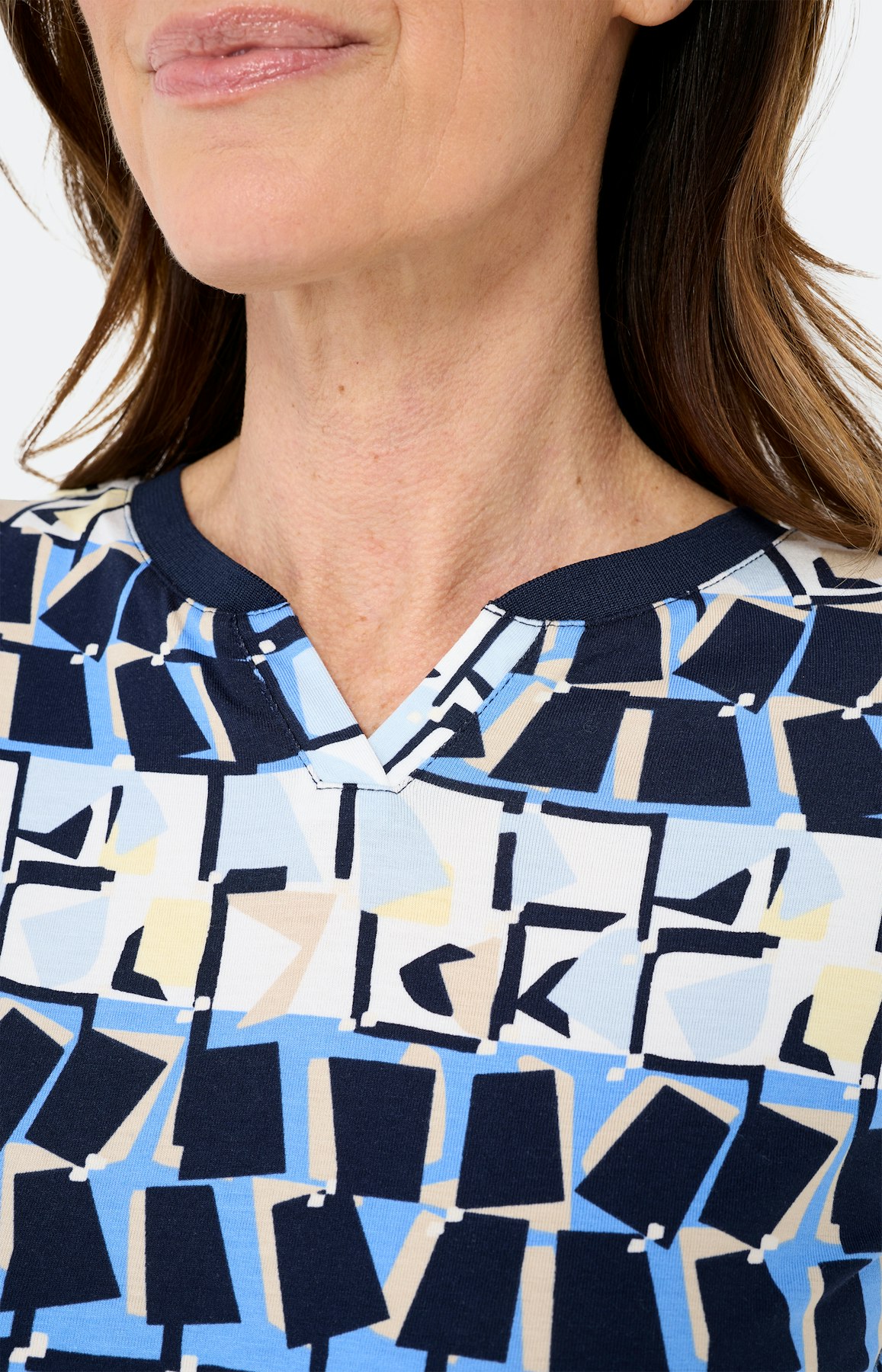 Shirt met all-over-print, marine