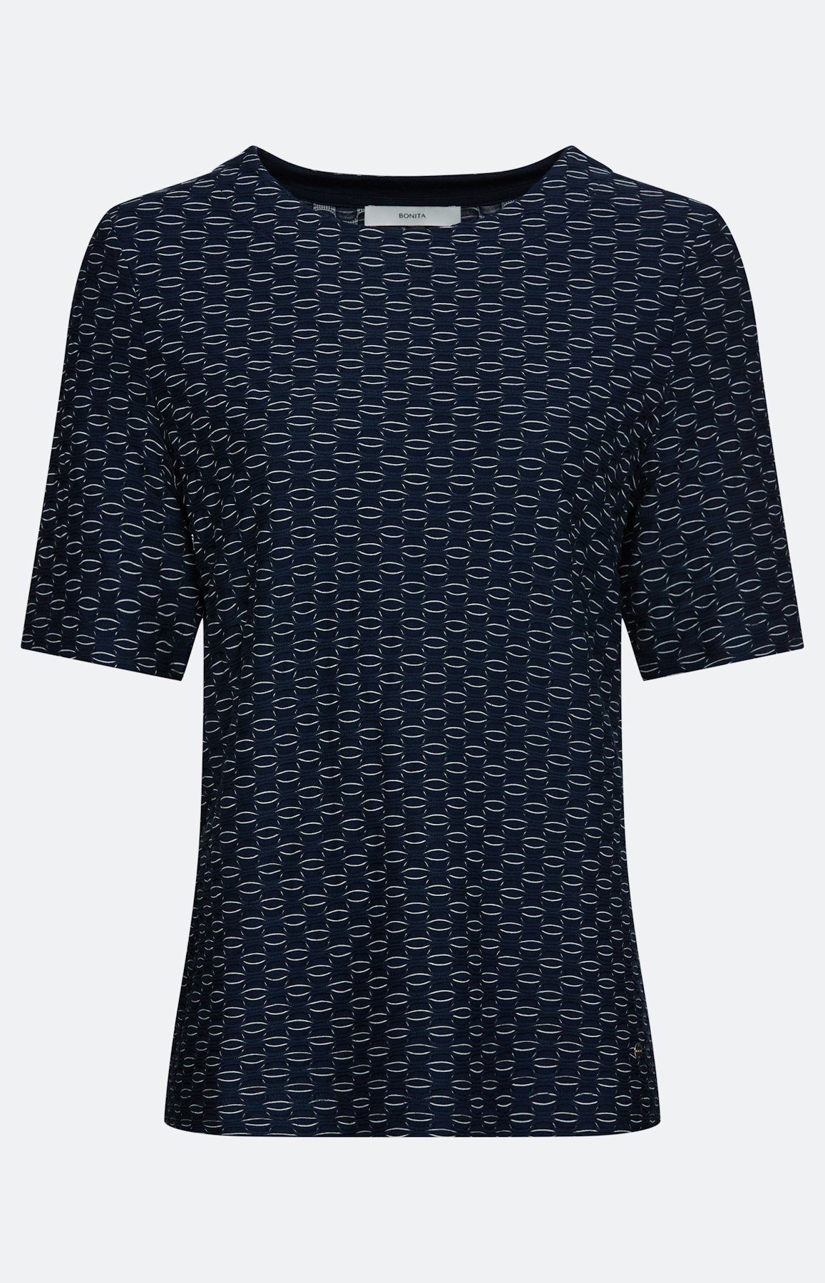 T-shirt met golfstructuur, marine