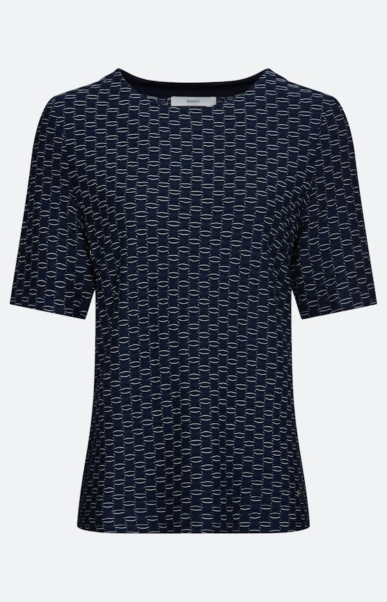 T-shirt met golfstructuur, marine