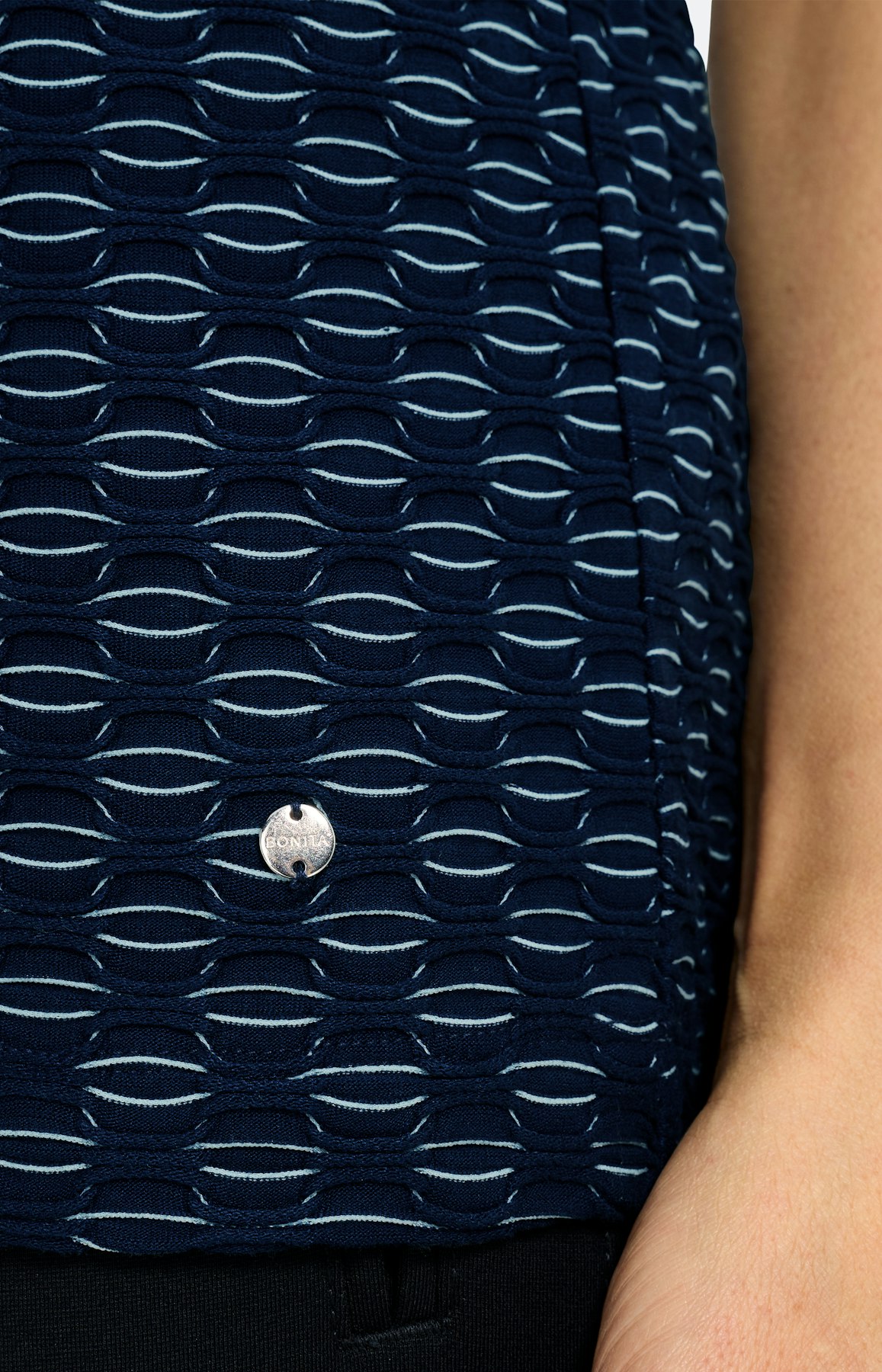 T-shirt met golfstructuur, marine