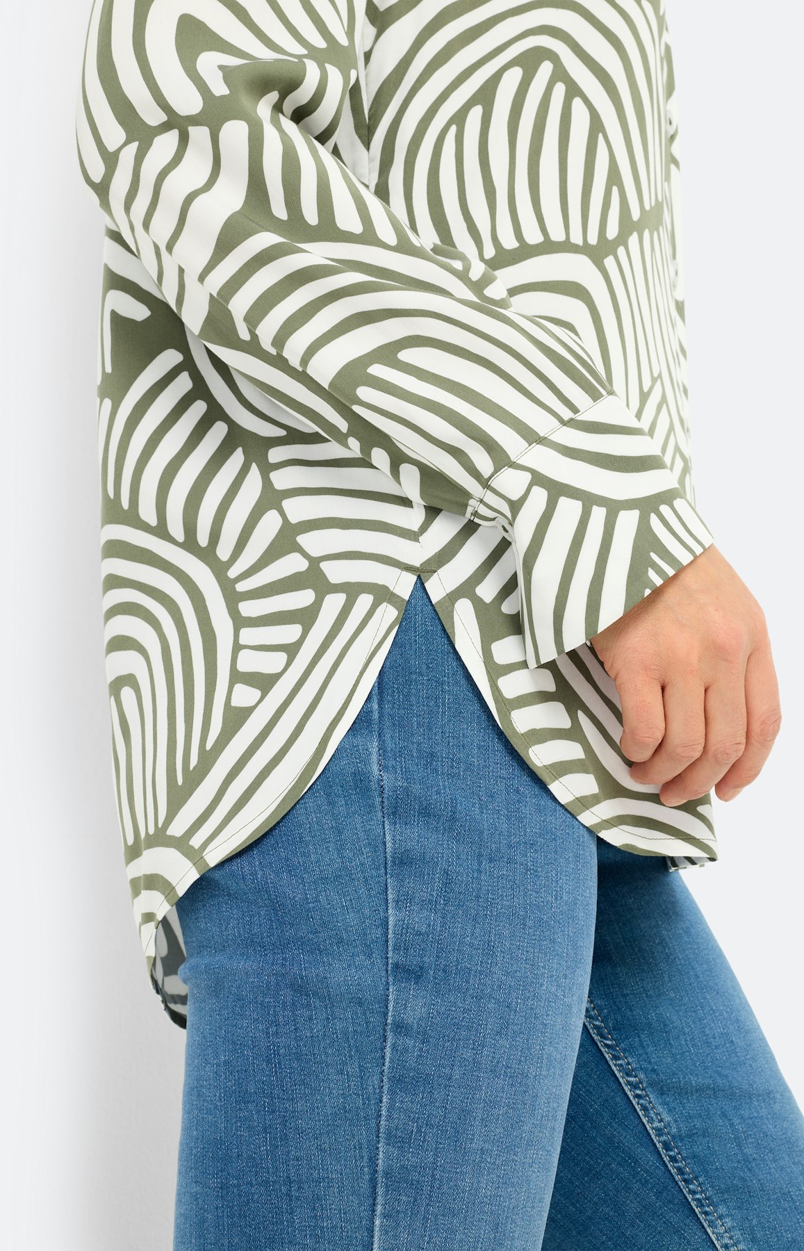 Blouse met print all-over, kaki