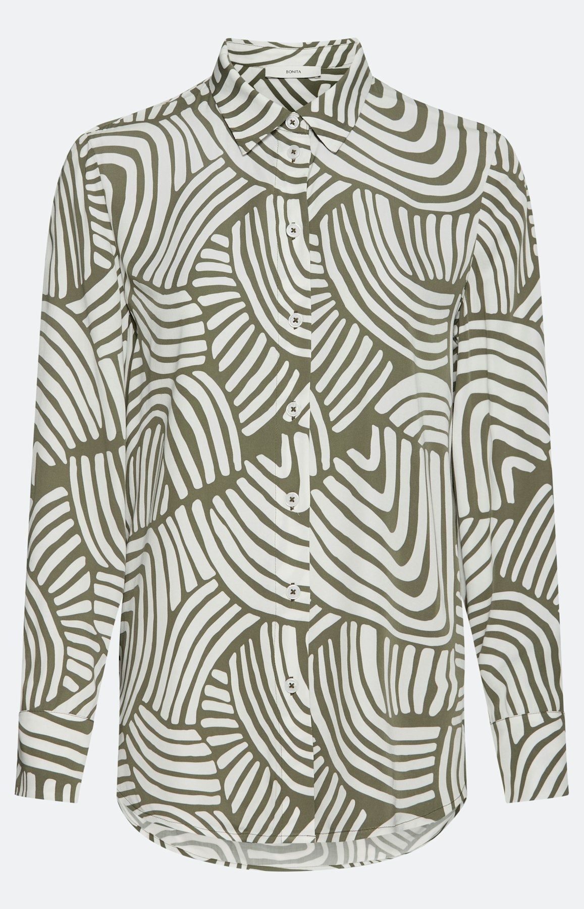 Blouse met print all-over, kaki