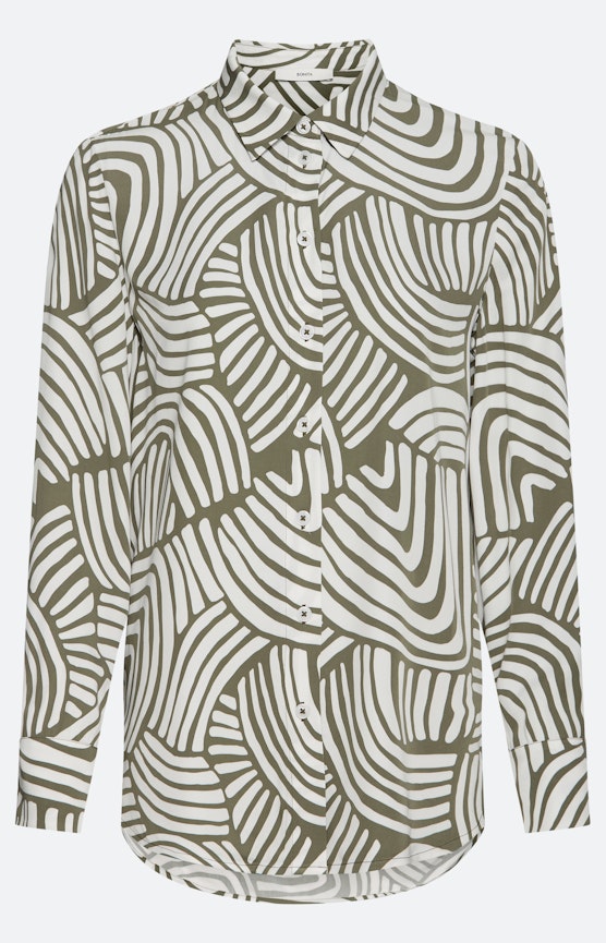 Blouse met print all-over, kaki