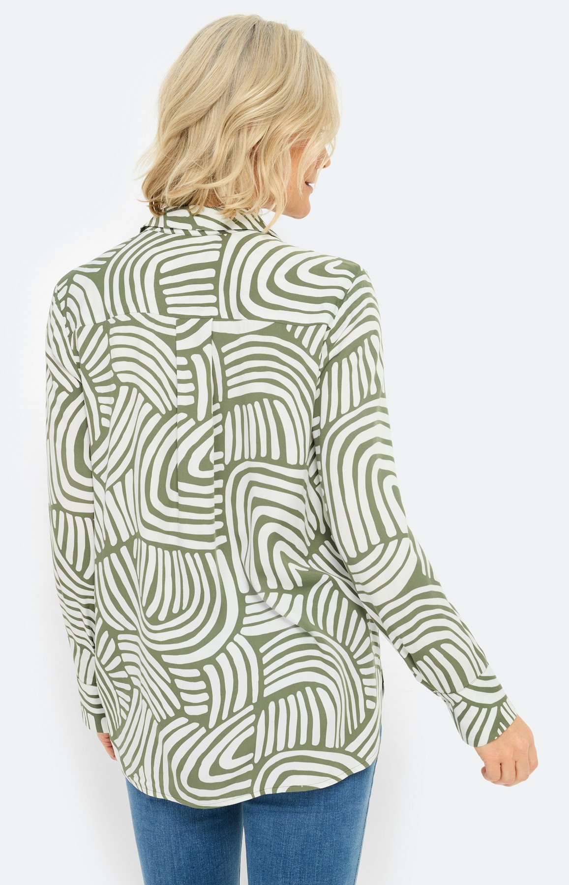 Blouse met print all-over, kaki