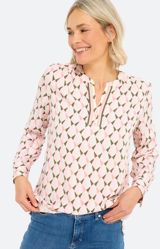Blouse met grafische print, lichtroze