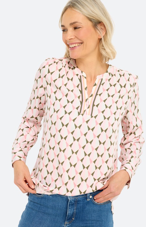Blouse met grafische print, lichtroze