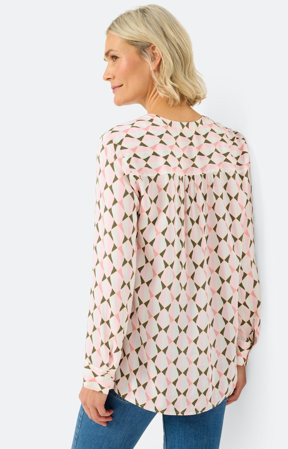 Blouse met grafische print, lichtroze