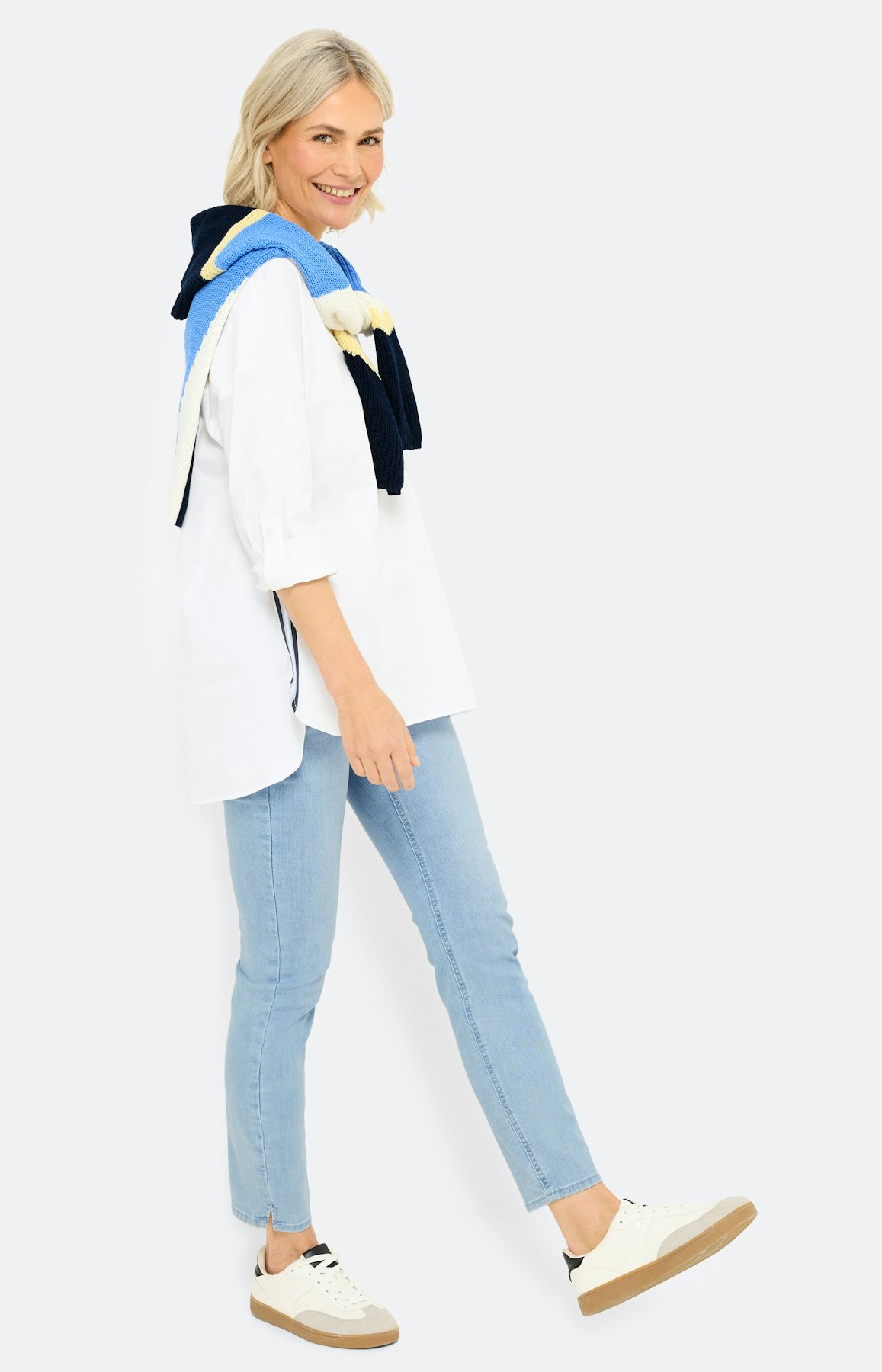 Blouse met tape-detail, wit