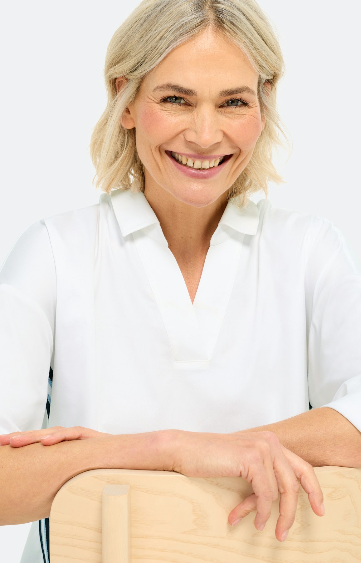 Blouse met tape-detail, wit