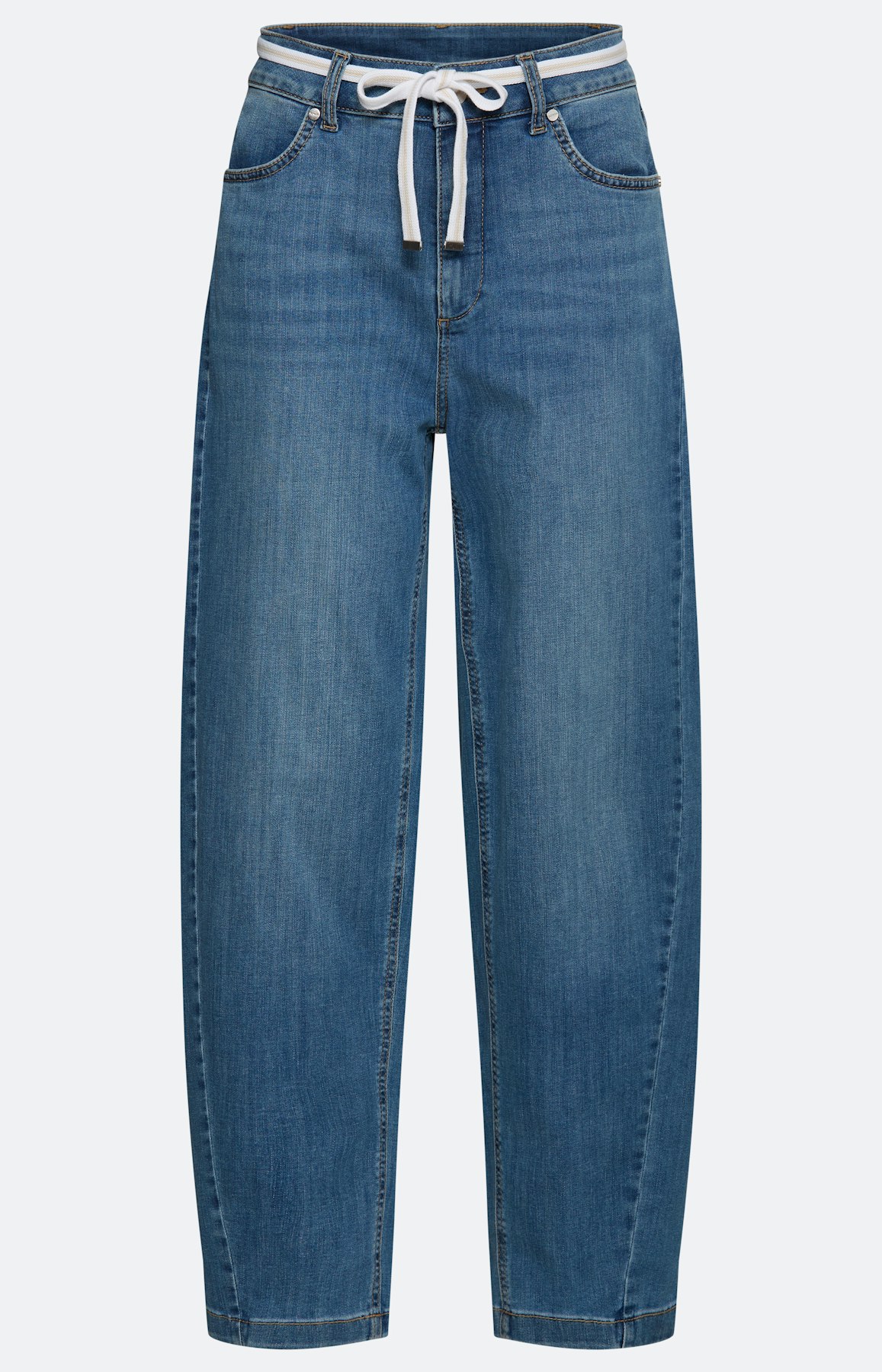 Jeans in barrel cut 28 inch, blauw