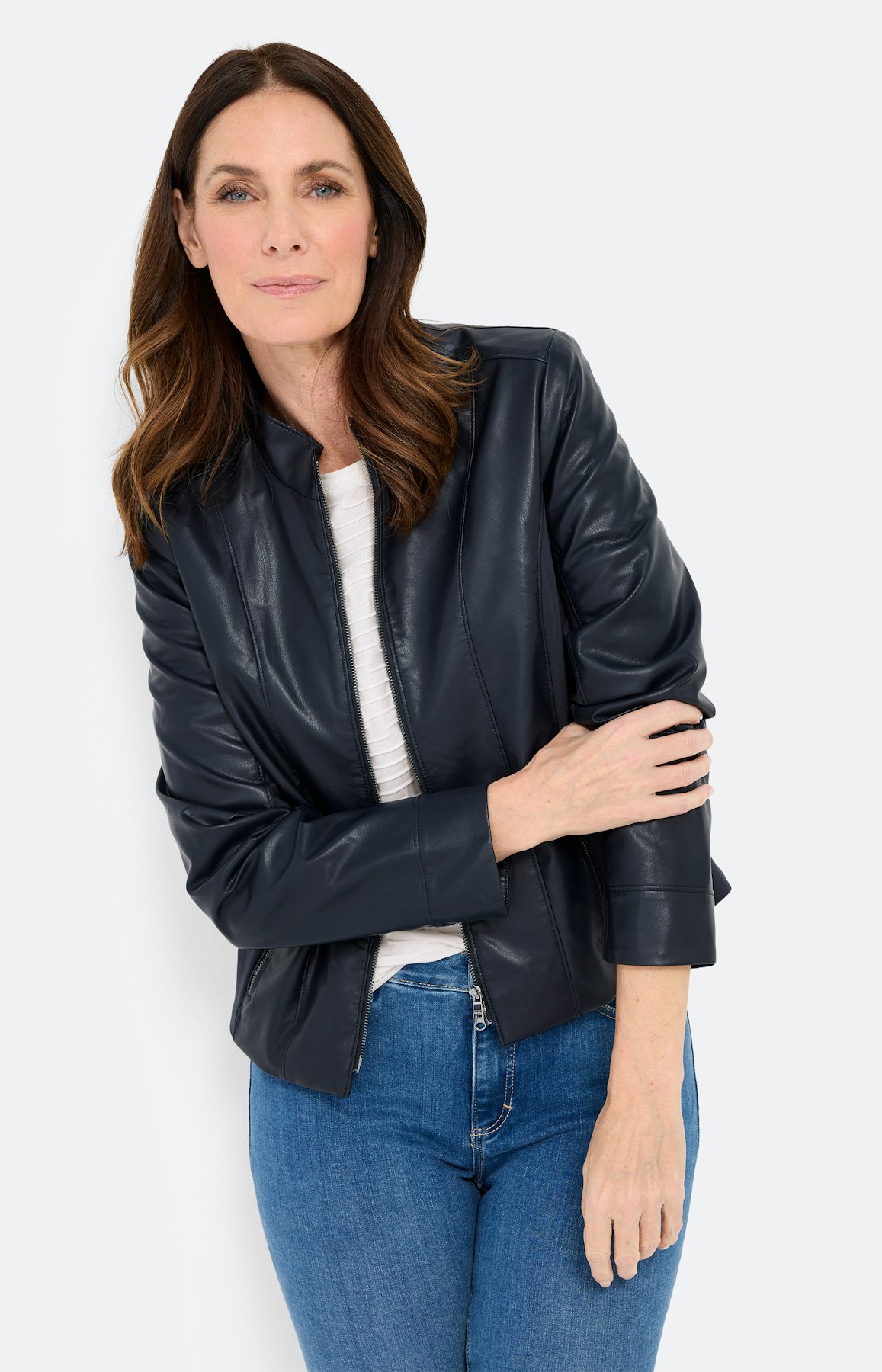 Jas van imitatieleer, marine