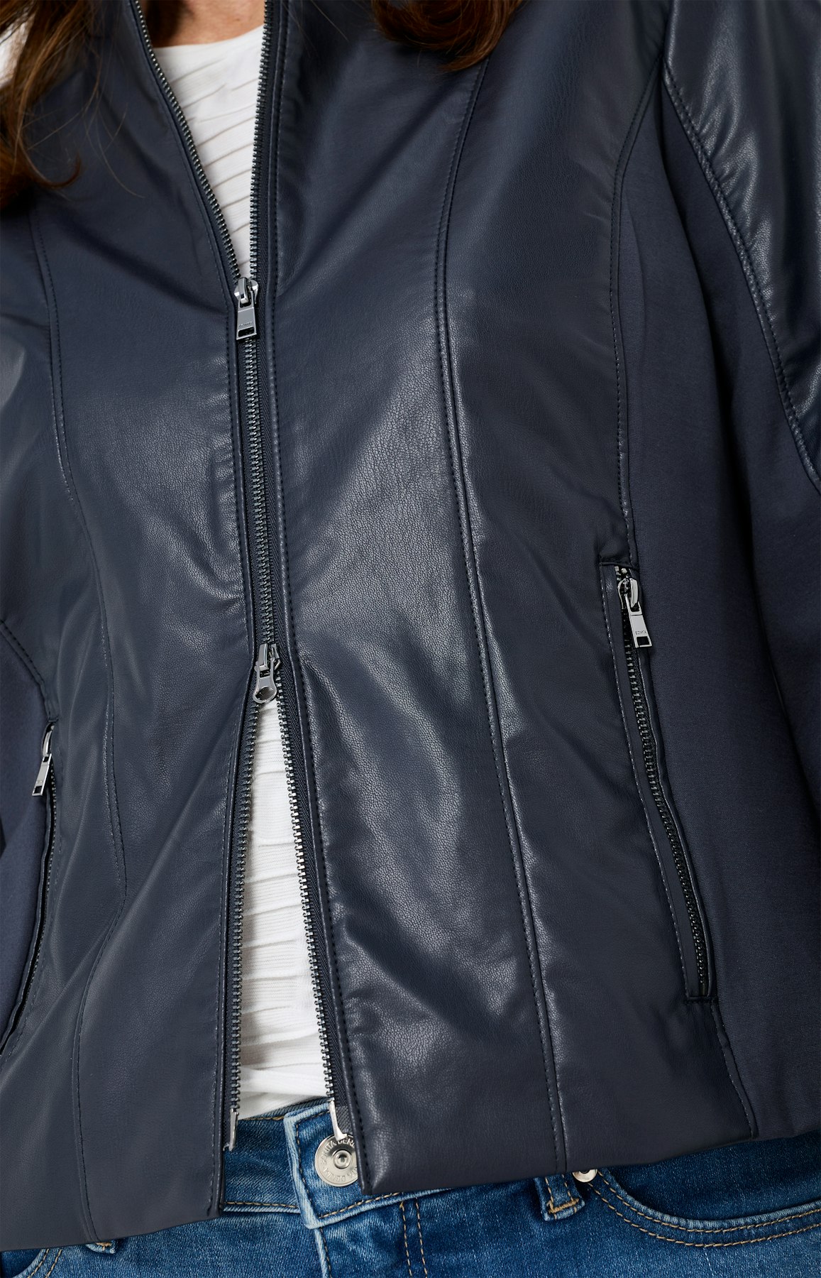 Jas van imitatieleer, marine