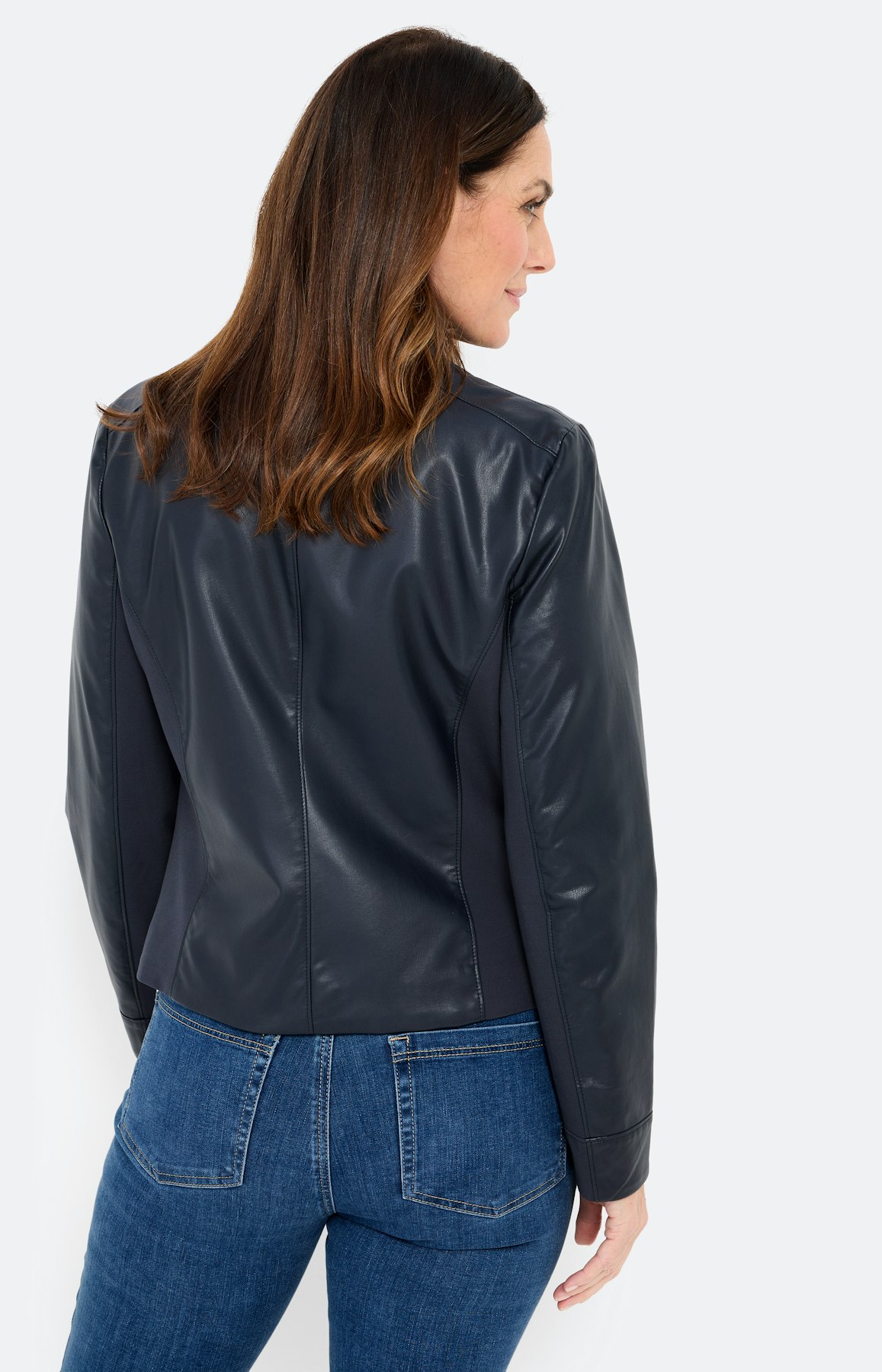 Jas van imitatieleer, marine