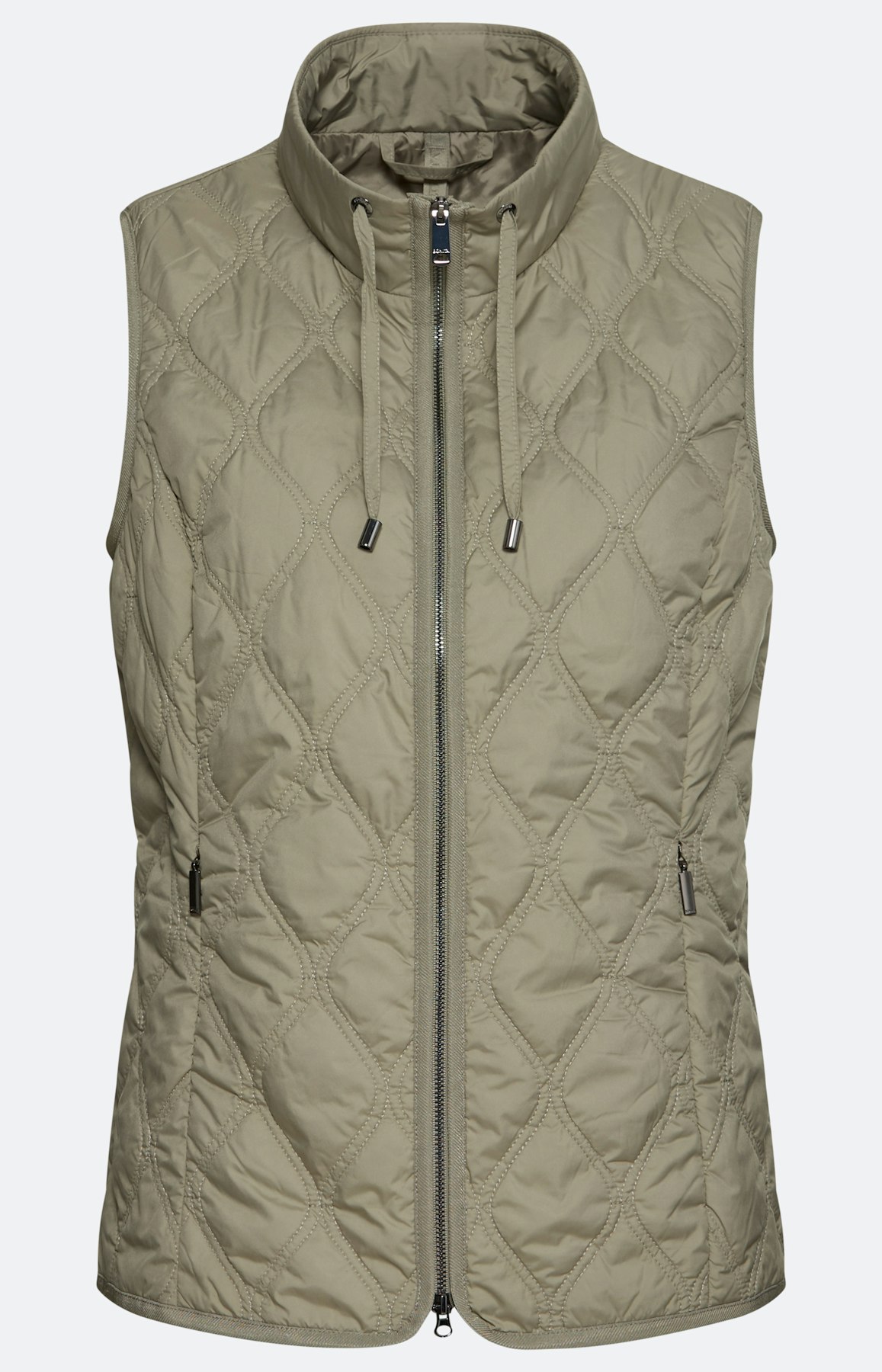 Bodywarmer met een opstaande kraag, kaki