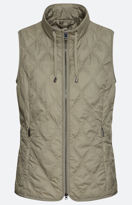 Bodywarmer met een opstaande kraag, kaki