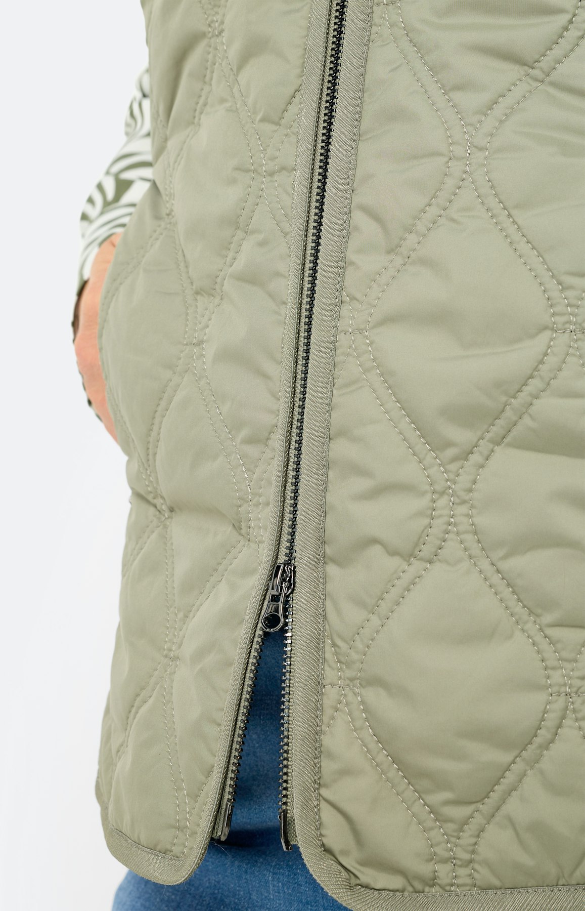 Bodywarmer met een opstaande kraag, kaki