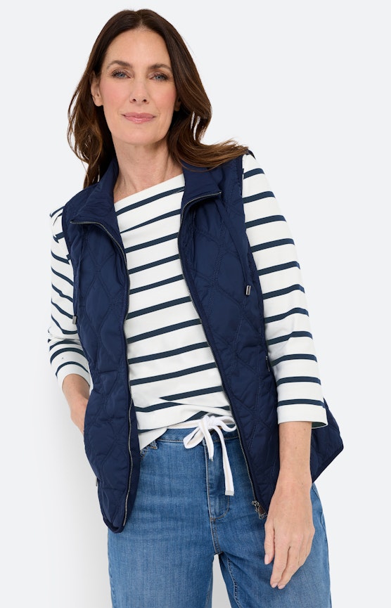 Bodywarmer met opstaande kraag, marine