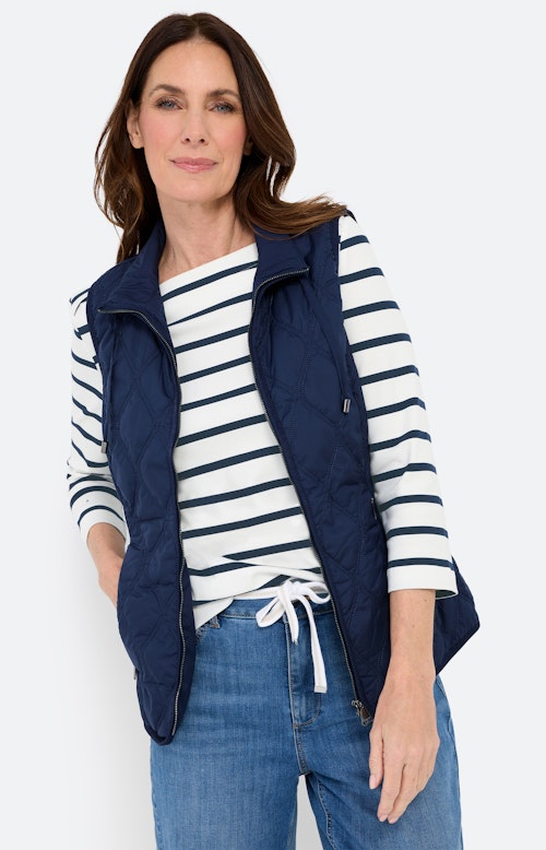 Bodywarmer met opstaande kraag, marine