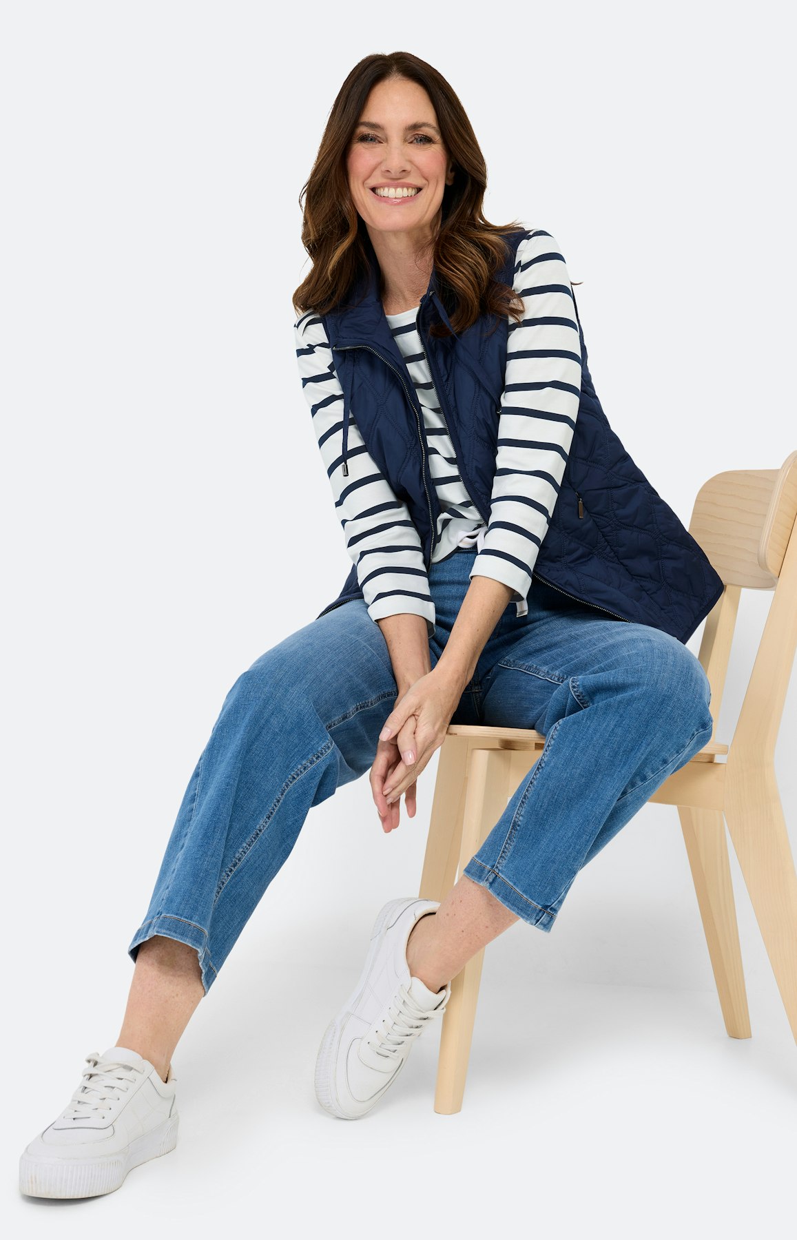 Bodywarmer met opstaande kraag, marine