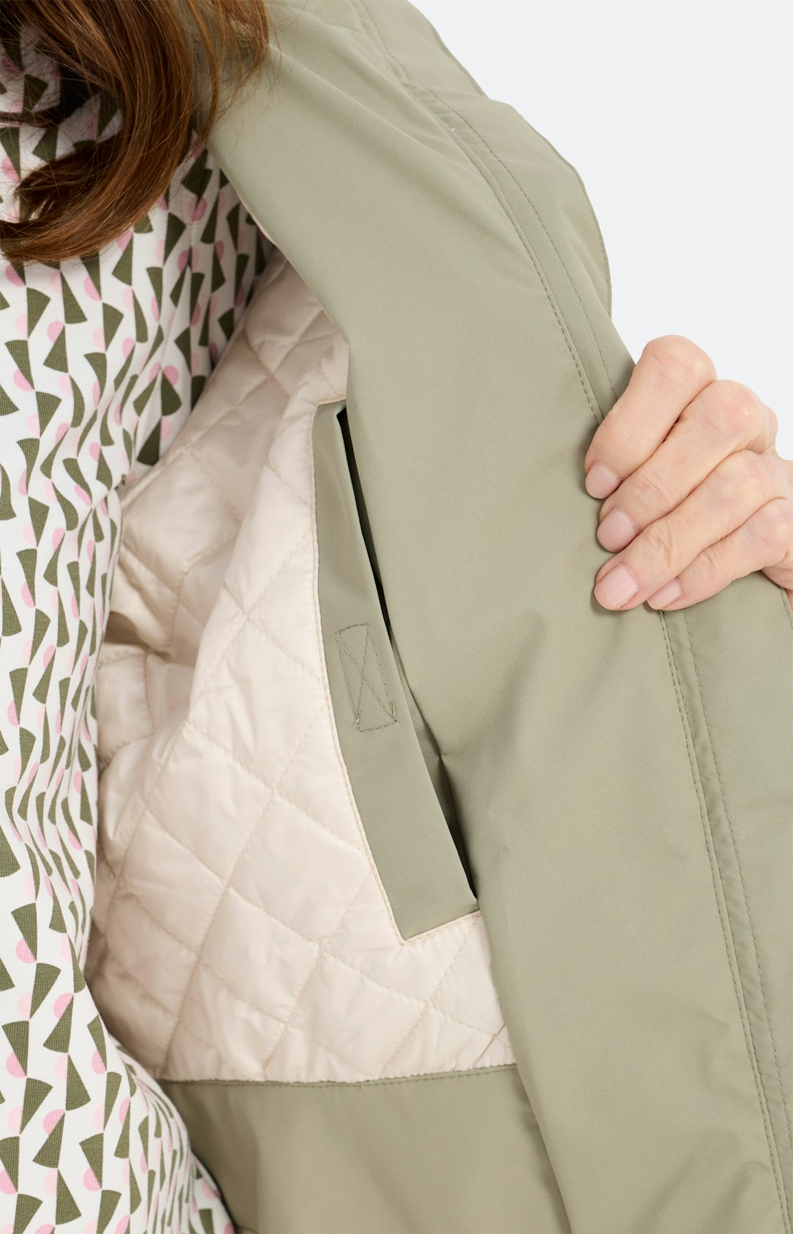 Parka met een afneembare capuchon, kaki